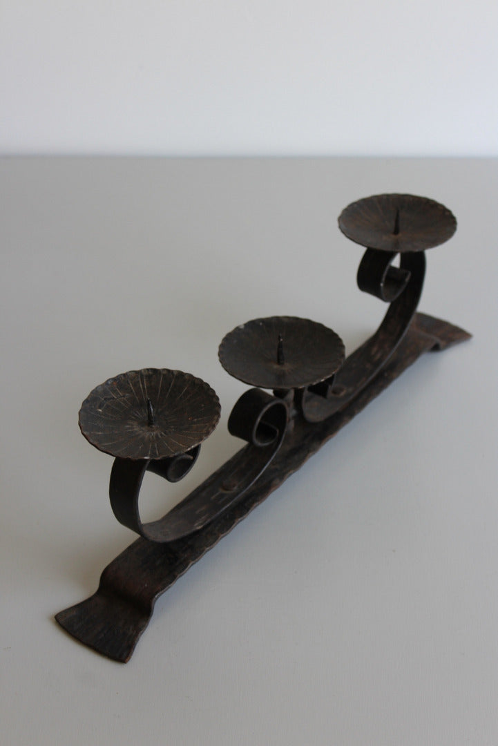 Black Wrought Iron Candle Holder - Kernow Furniture
