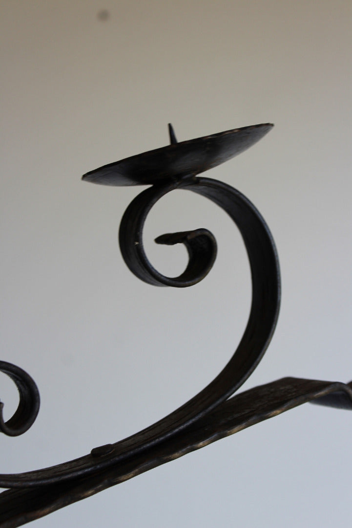 Black Wrought Iron Candle Holder - Kernow Furniture