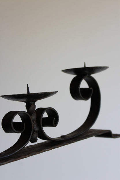 Black Wrought Iron Candle Holder - Kernow Furniture