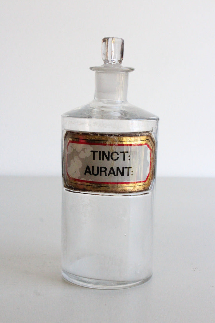 Antique Apothecary Bottle - Tinct Aurant - Kernow Furniture