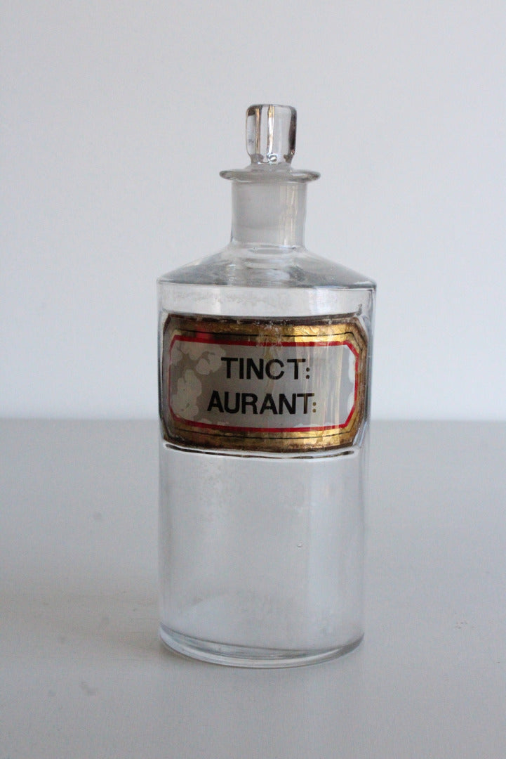 Antique Apothecary Bottle - Tinct Aurant - Kernow Furniture