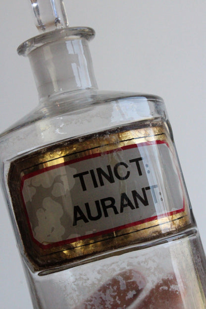 Antique Apothecary Bottle - Tinct Aurant - Kernow Furniture