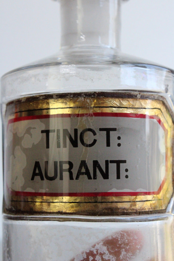 Antique Apothecary Bottle - Tinct Aurant - Kernow Furniture