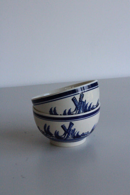 Pair Delft Style Bowls - Kernow Furniture