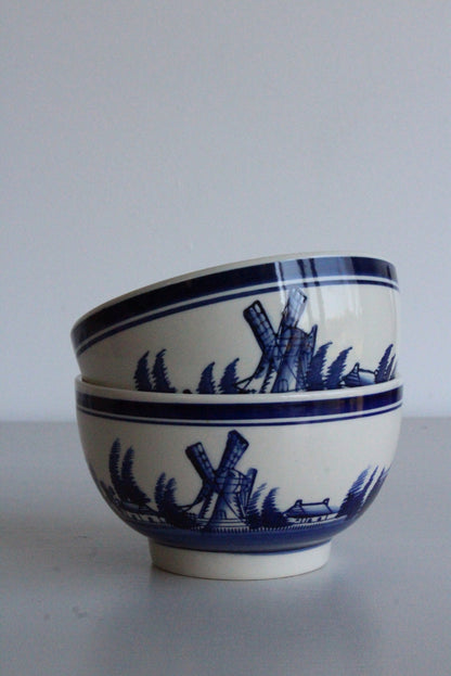 Pair Delft Style Bowls - Kernow Furniture