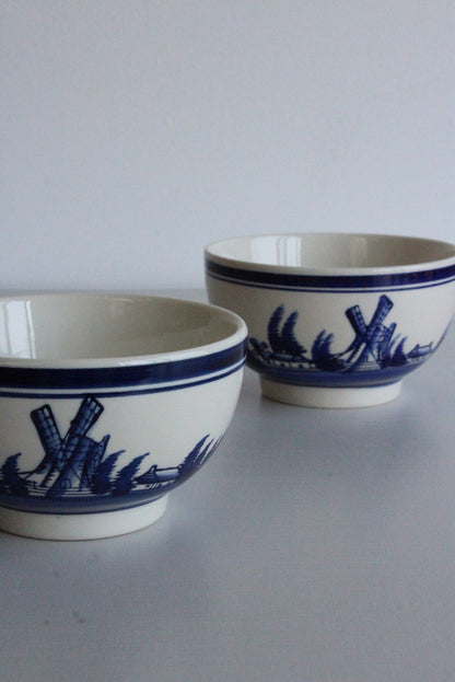 Pair Delft Style Bowls - Kernow Furniture