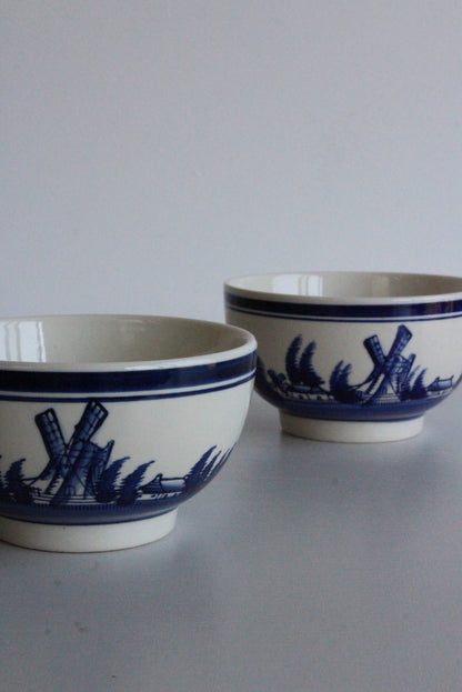 Pair Delft Style Bowls - Kernow Furniture