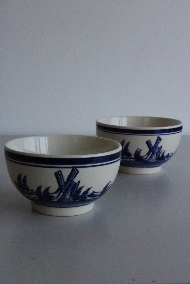 Pair Delft Style Bowls - Kernow Furniture