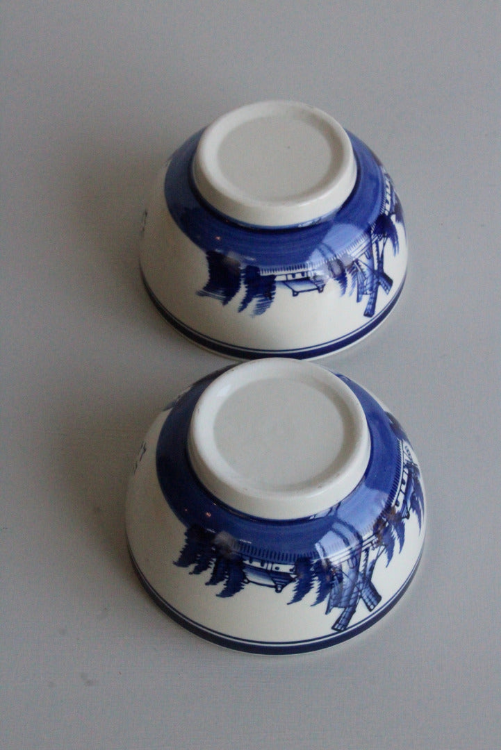 Pair Delft Style Bowls - Kernow Furniture