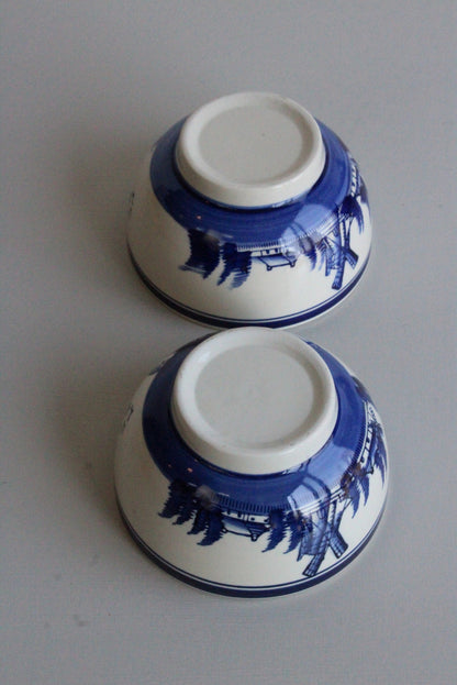 Pair Delft Style Bowls - Kernow Furniture