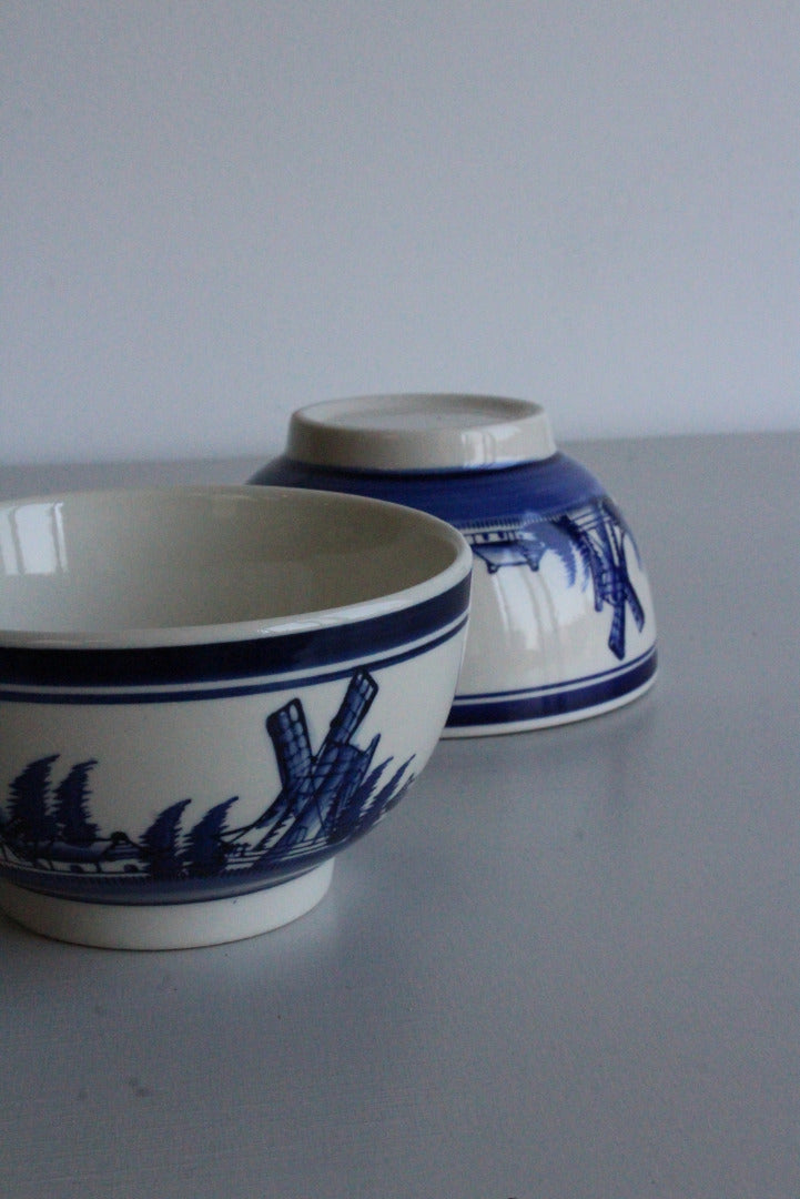 Pair Delft Style Bowls - Kernow Furniture