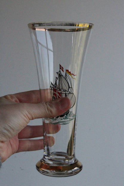 4 Vintage Lager Glasses - Kernow Furniture