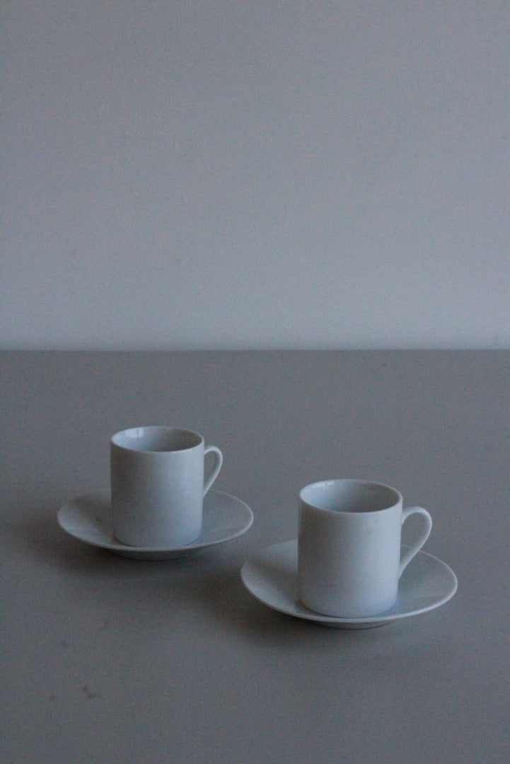 Pair White Espresso Cups - Kernow Furniture