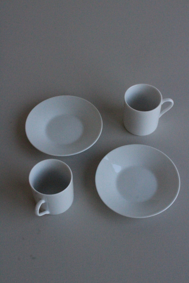 Pair White Espresso Cups - Kernow Furniture