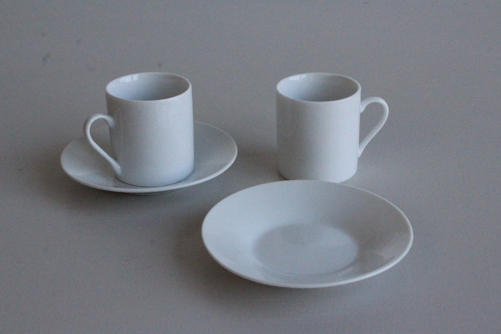 Pair White Espresso Cups - Kernow Furniture