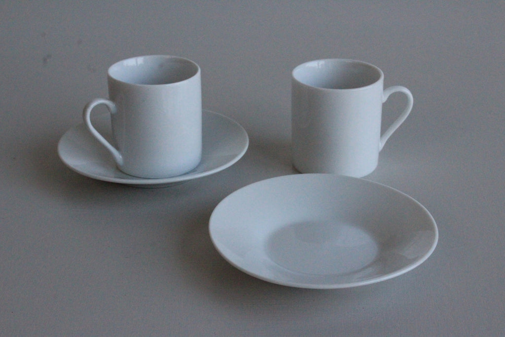 Pair White Espresso Cups - Kernow Furniture
