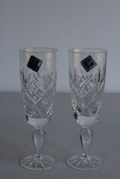 Pair Edinburgh Crystal Flutes - Kernow Furniture