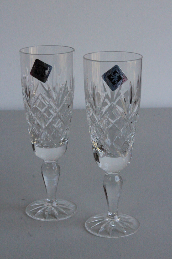 Pair Edinburgh Crystal Flutes - Kernow Furniture