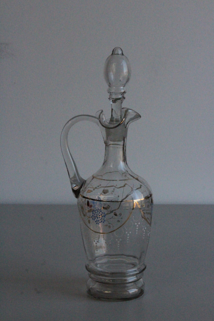 Vintage Hand Painted Glass Carafe - Kernow Furniture