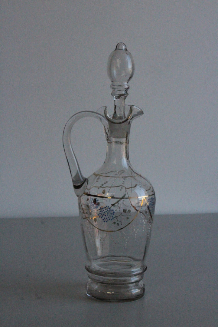 Vintage Hand Painted Glass Carafe - Kernow Furniture