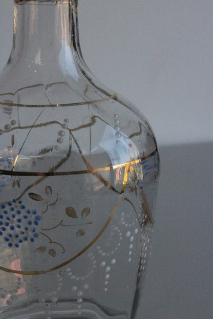 Vintage Hand Painted Glass Carafe - Kernow Furniture