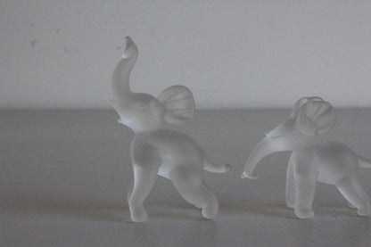 5 Vintage Glass Elephants - Kernow Furniture