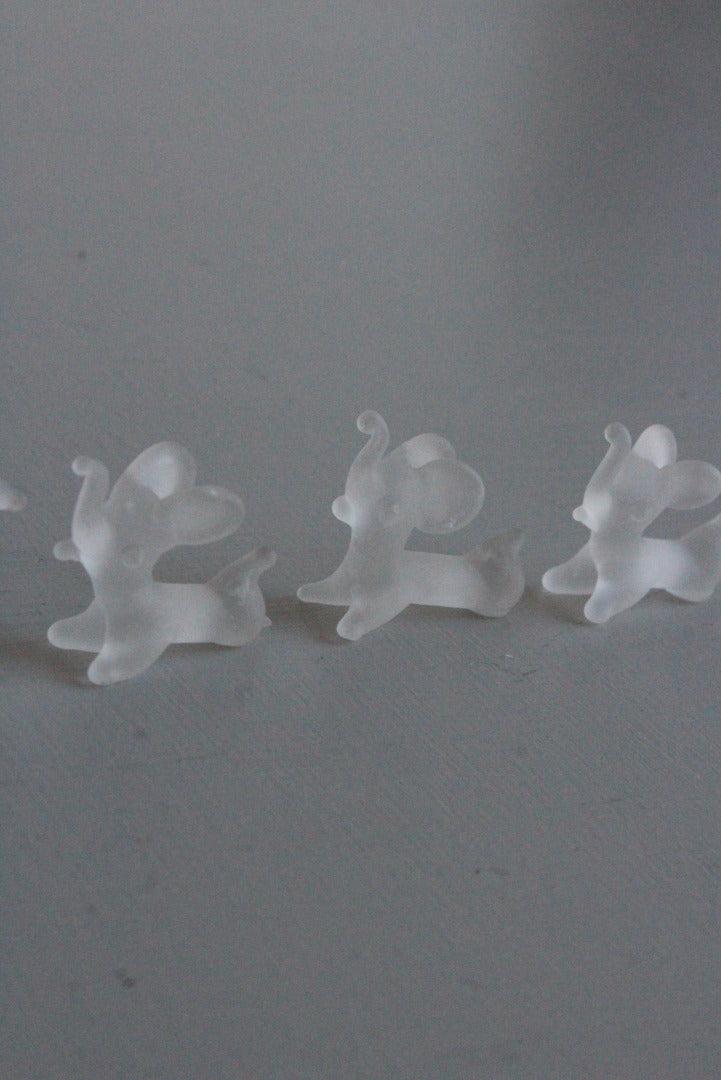 5 Vintage Glass Elephants - Kernow Furniture