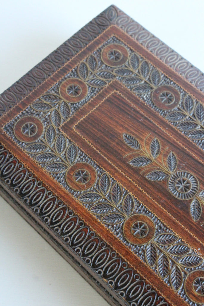 Vintage Carved Floral Wooden Box - Kernow Furniture