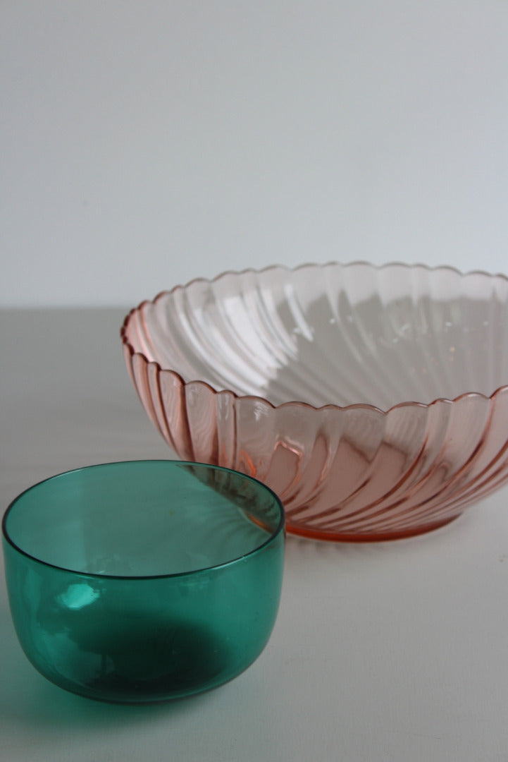 Pink Arcoroc Glass Bowl - Kernow Furniture