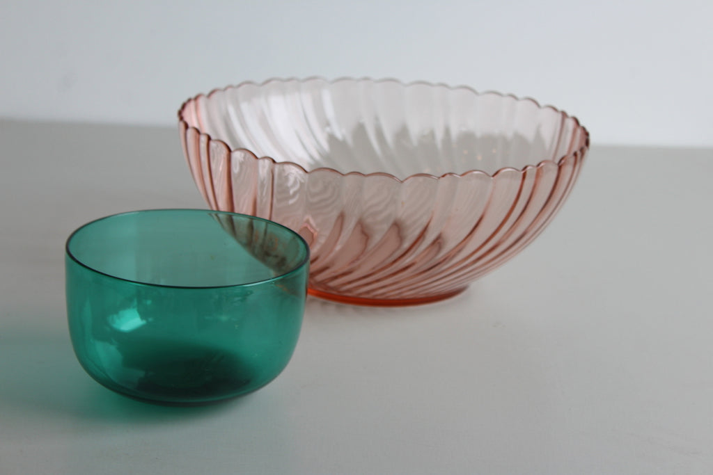 Pink Arcoroc Glass Bowl - Kernow Furniture