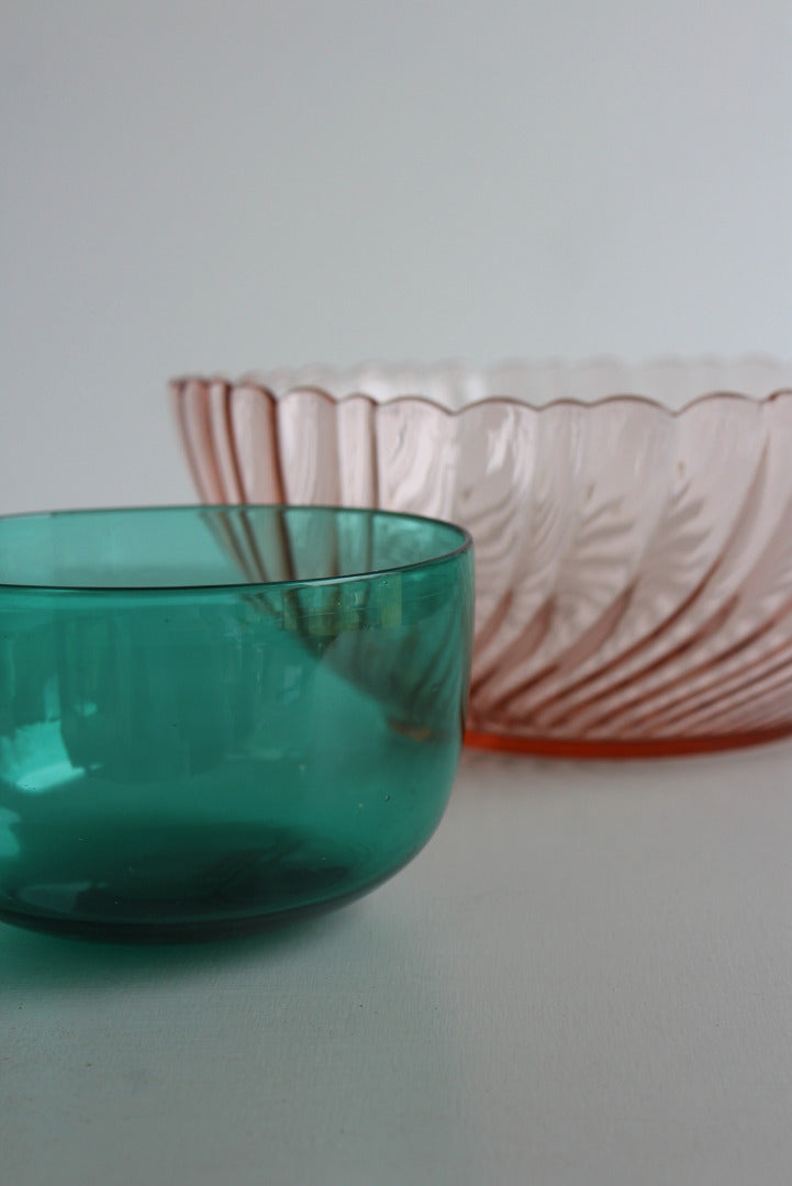 Pink Arcoroc Glass Bowl - Kernow Furniture