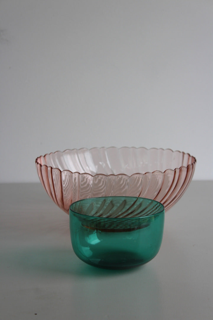 Pink Arcoroc Glass Bowl - Kernow Furniture