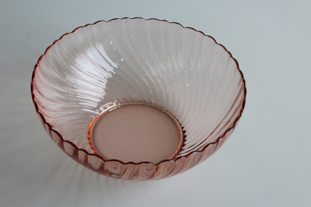 Pink Arcoroc Glass Bowl - Kernow Furniture
