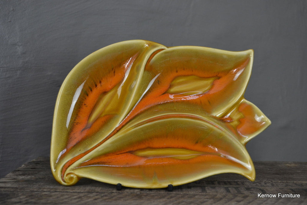 Retro Orange Leaf Dish - Kernow Furniture