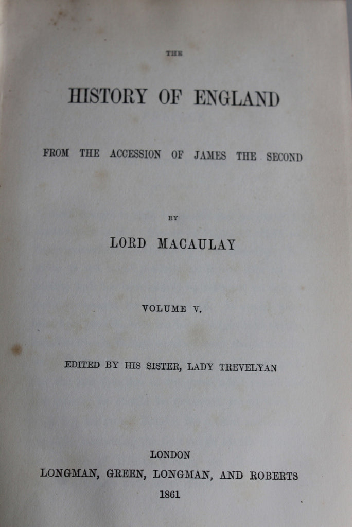 History of England Tenth Edition Macaulay - Kernow Furniture