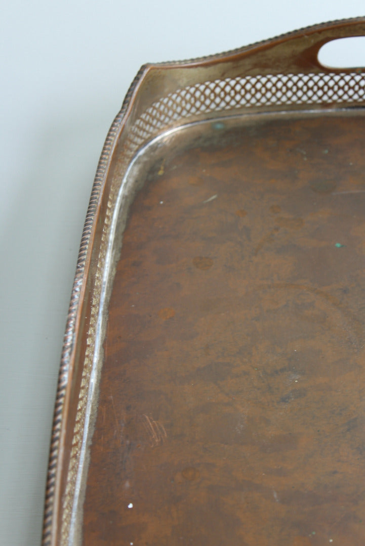 Vintage EPNS Copper Drinks Serving Cocktail Tray - Kernow Furniture