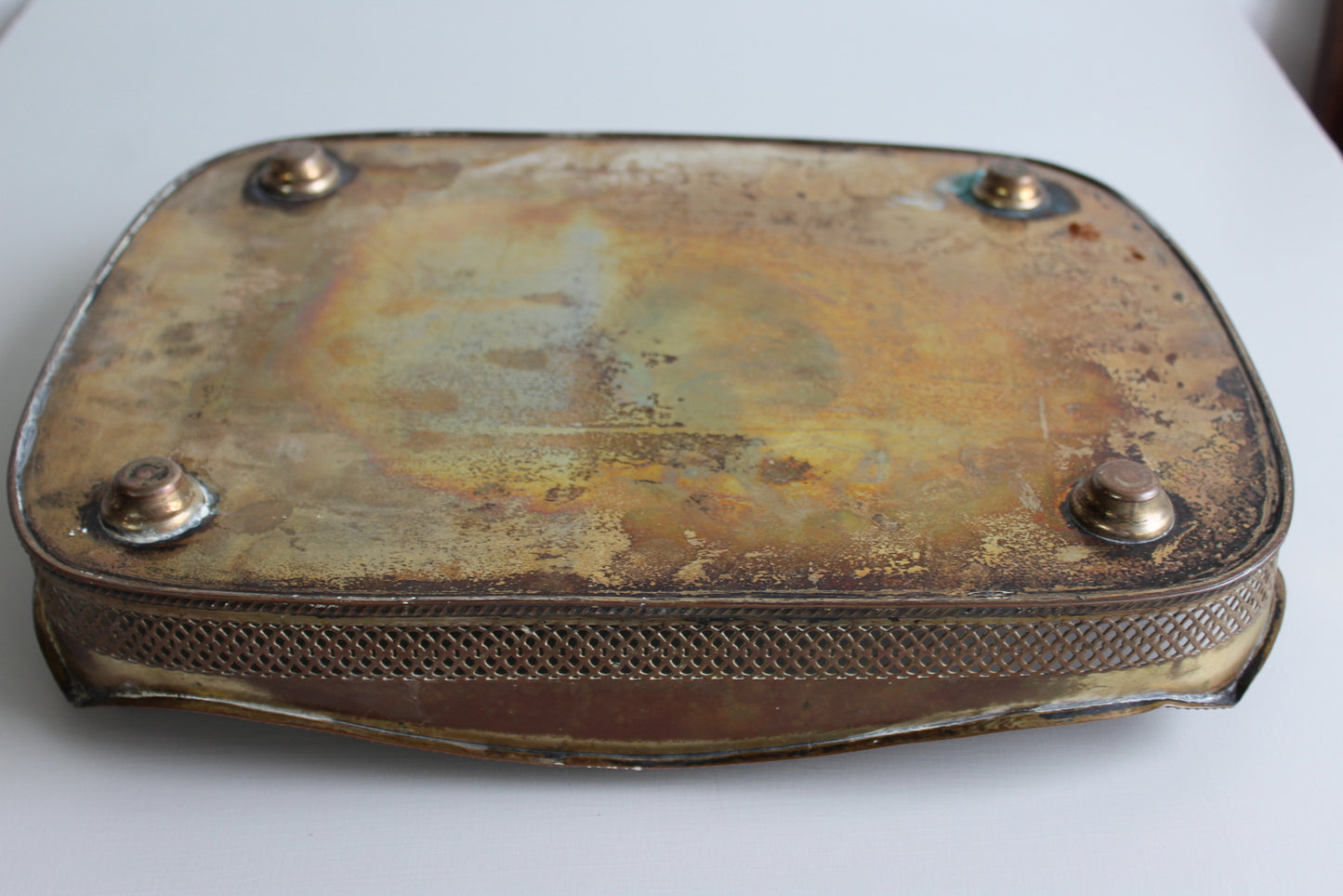 Vintage EPNS Copper Drinks Serving Cocktail Tray - Kernow Furniture