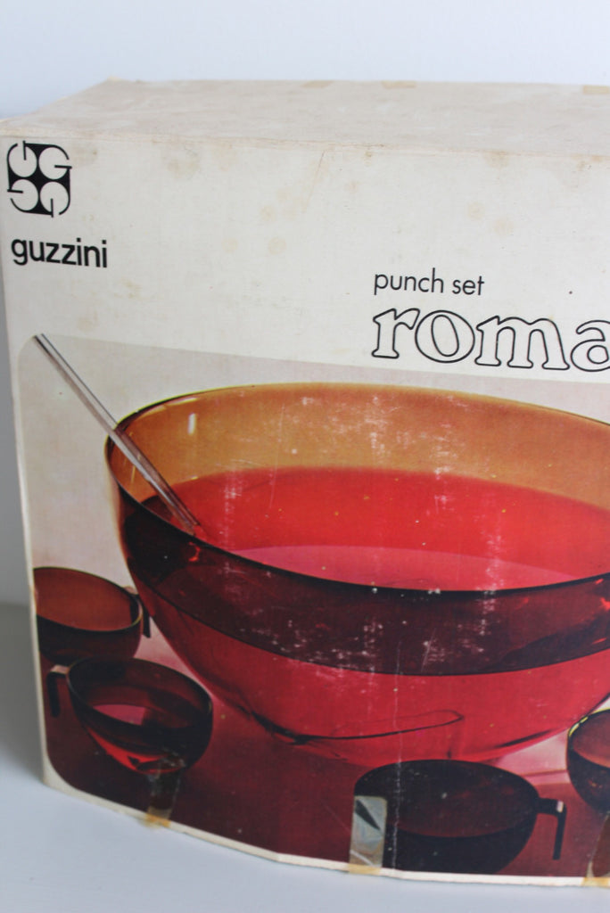 Retro Guzzini Punch Set Bowl Ladle 8 Cups - Kernow Furniture