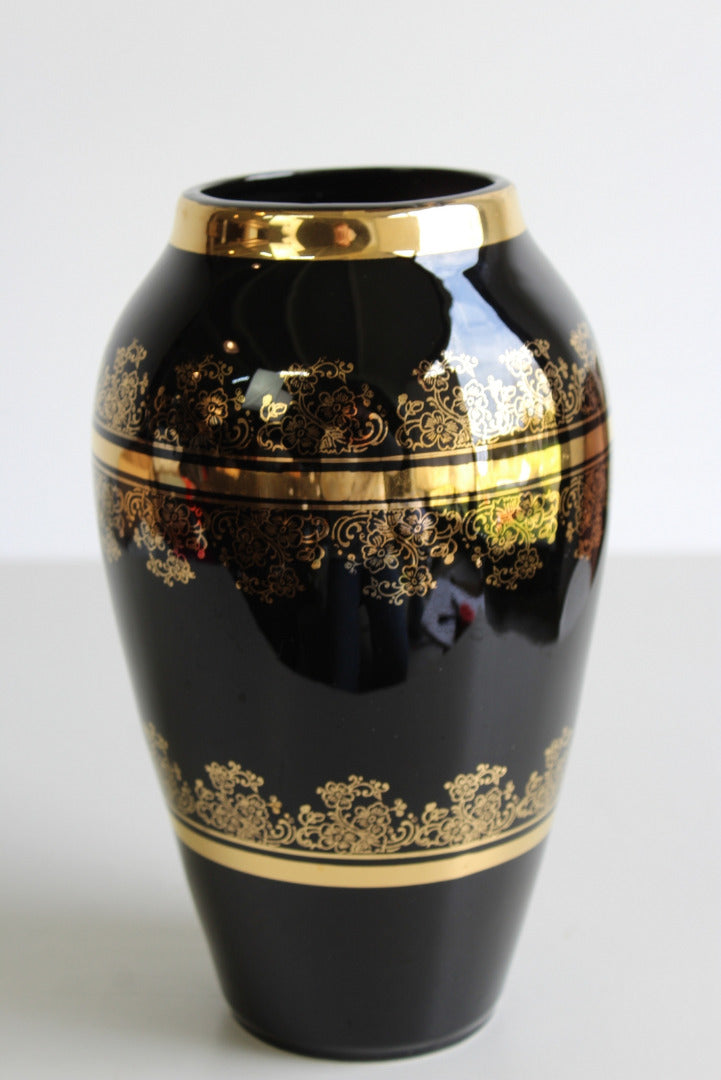 Gold & Black Decvorative Vase - Kernow Furniture