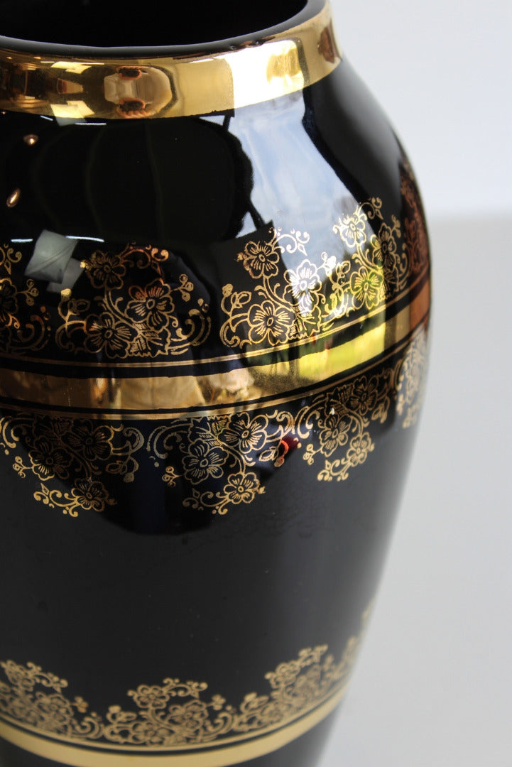 Gold & Black Decvorative Vase - Kernow Furniture