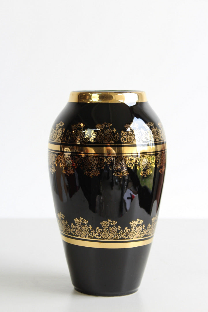 Gold & Black Decvorative Vase - Kernow Furniture