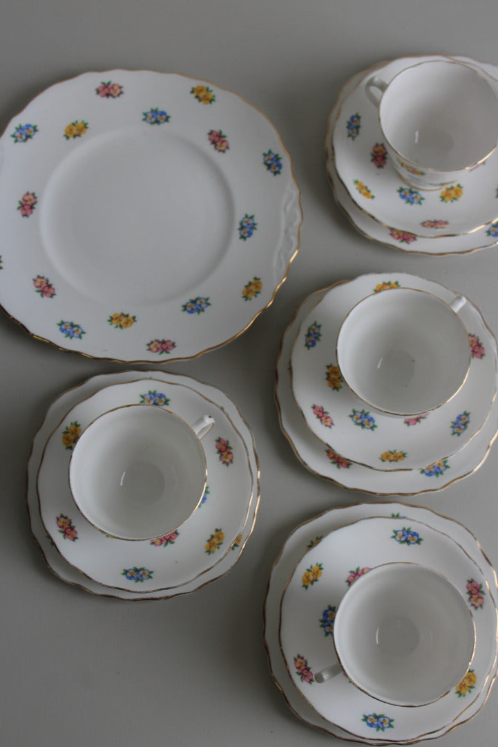 Vintage Bone China Pansy Tea Set - Kernow Furniture