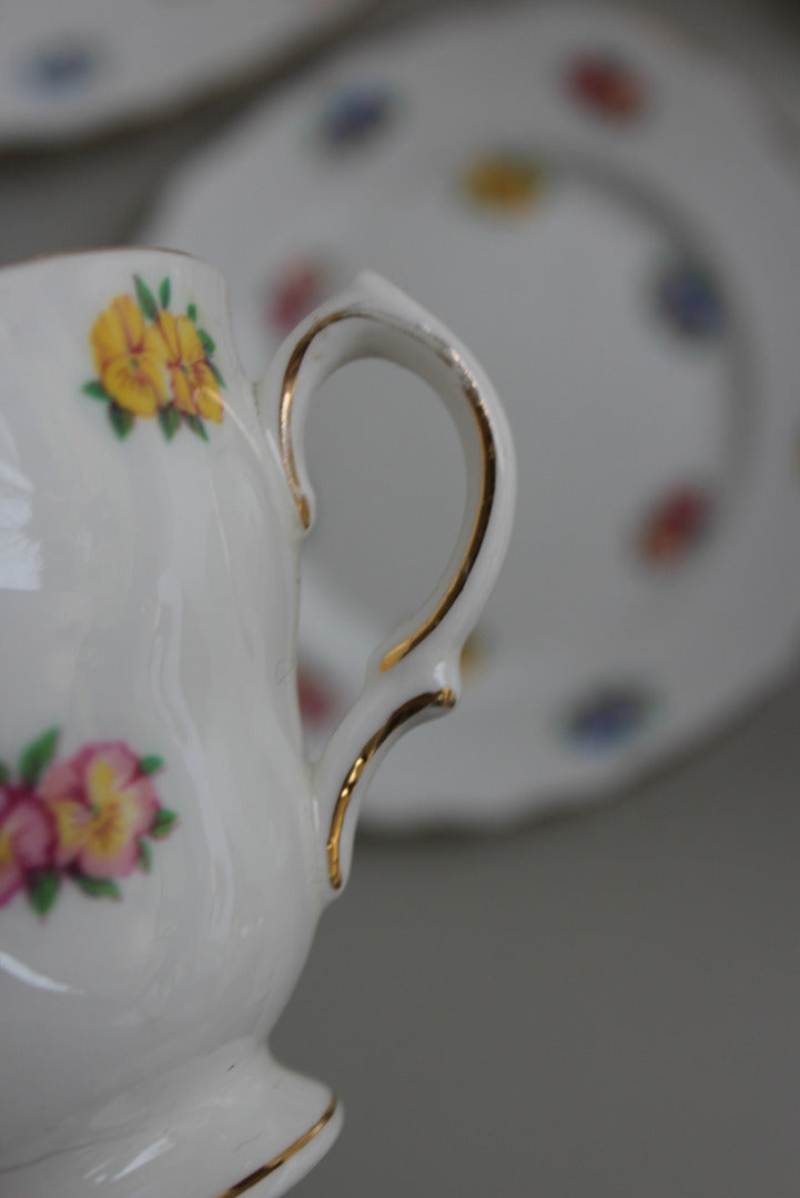 Vintage Bone China Pansy Tea Set - Kernow Furniture