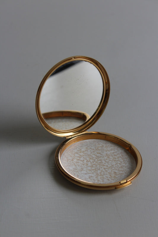 Vintage Stratton Gold Tone Powder Compact - Kernow Furniture
