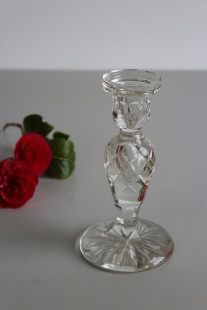 Single Cut Glass Candlestick - Kernow Furniture