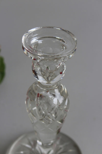 Single Cut Glass Candlestick - Kernow Furniture