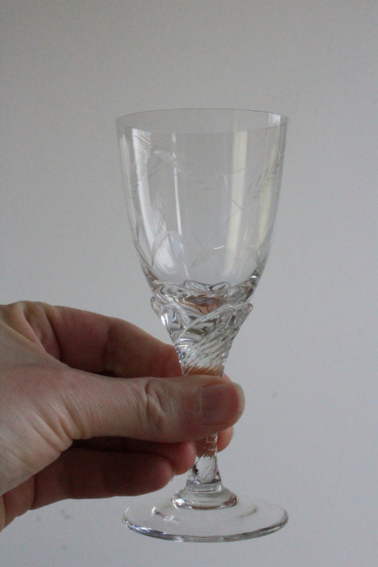 4 Vintage Wheat Sheaf Liquer Glasses - Kernow Furniture