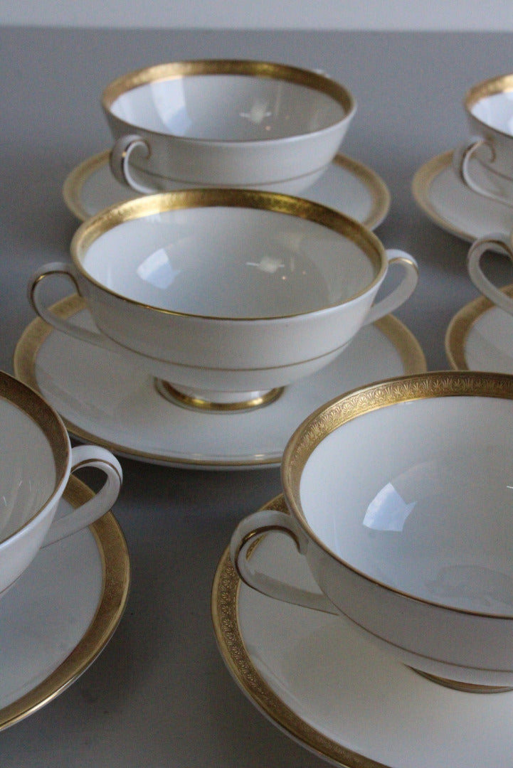 6 Vintage Bone China Royal Doulton Royal Gold Soup Bowl – Kernow Furniture