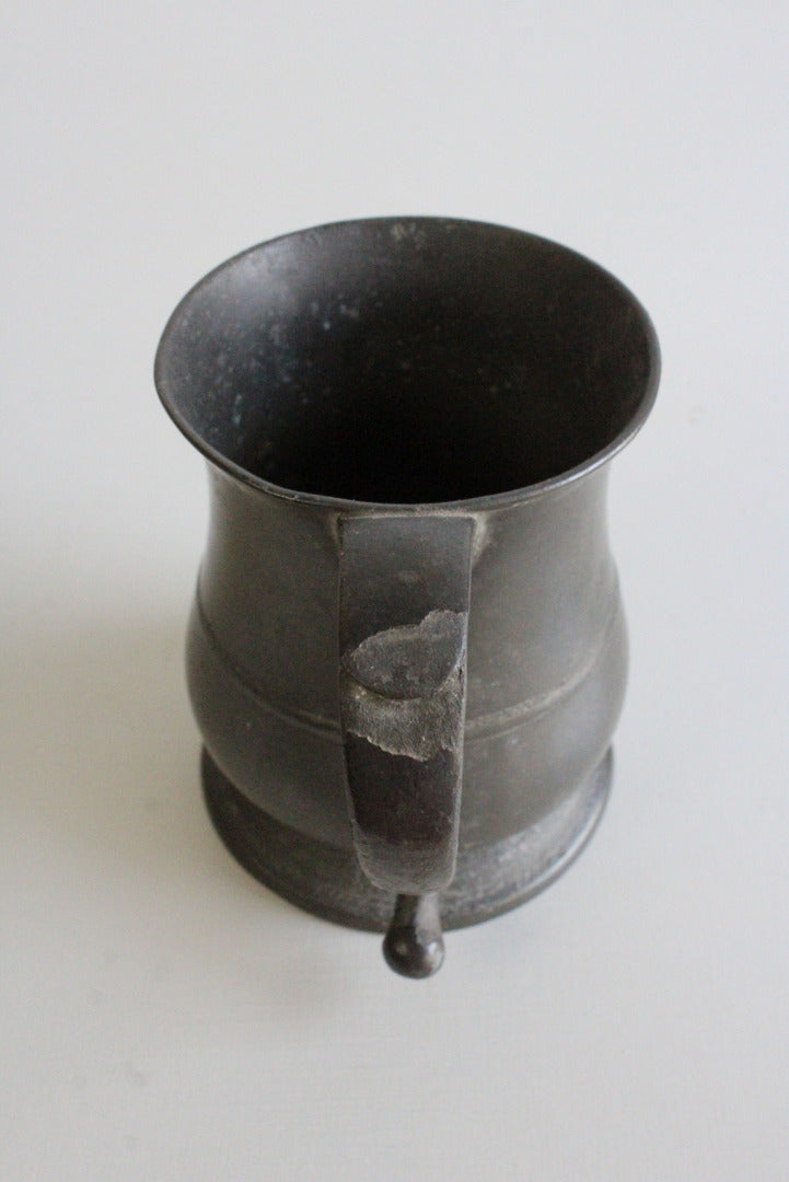 Pair Vintage Pewter Tankards - Kernow Furniture