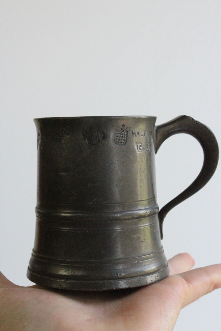 3 Antique Pewter Tankards - Kernow Furniture